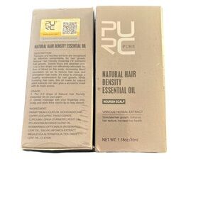 PURC Natural Hair Density Essential Oil for Hair Regrowth Pack of 2 1.18Oz Each
